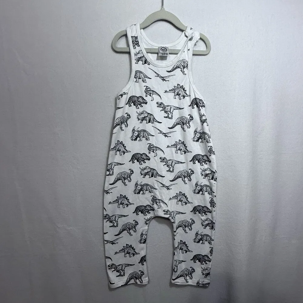 The Spunky Stork Racerback Dinosaur Print Jumper Romper Boys Size 2T/3T Cotton